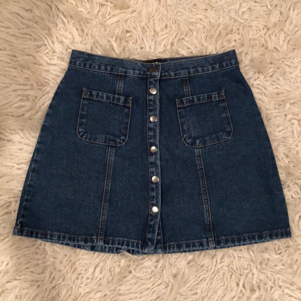 BDG Button Up Denim Skirt